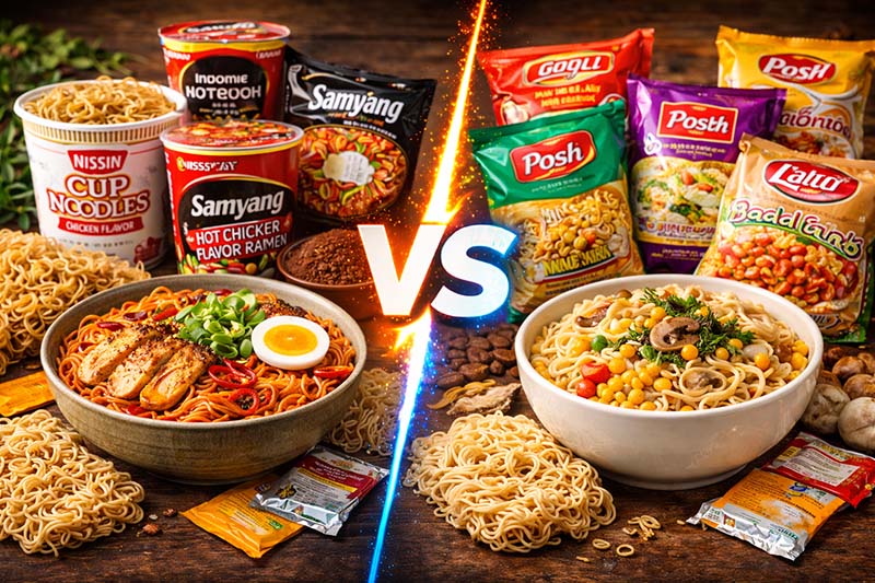 ادویه | روغن تفاوت نودل ایرانی و خارجی